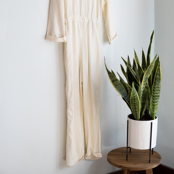 Urban Outfitters Ivory Linen Blend Jumpsuit - Picture 8 of 8
